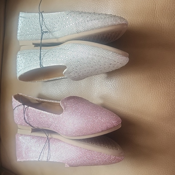 Set of Metallic Rhinestone Smoker Shoes! NEW! Rampage. 2 Pairs Blingy!! - Picture 9 of 16